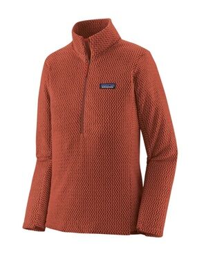 NWT Patagonia Women's R1 Air Zip Neck Fleece S Small Burnished Red 1/2 Zip Top